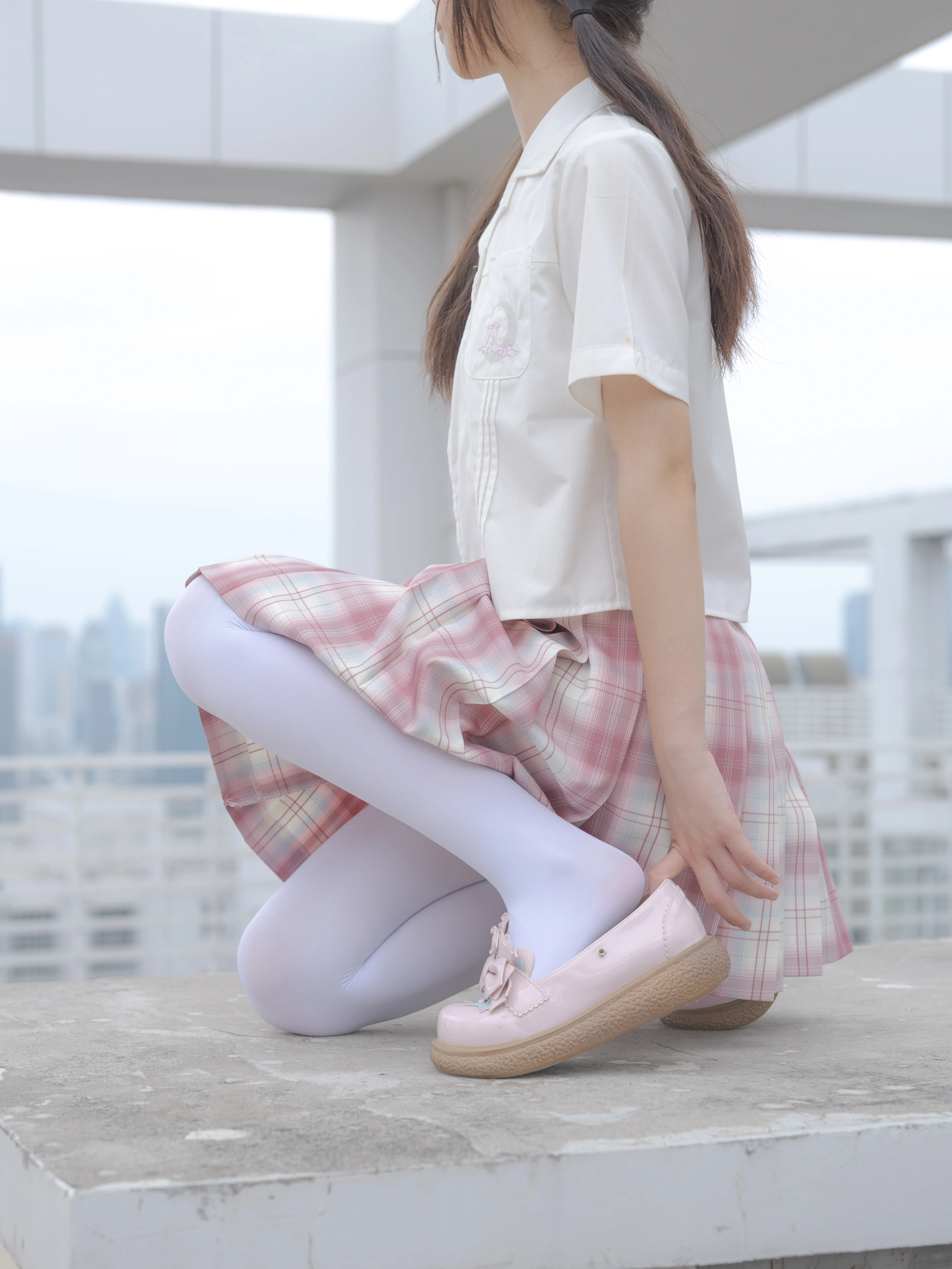 森萝财团写真 – 小圆 试拍 JKJK格子裙插图5